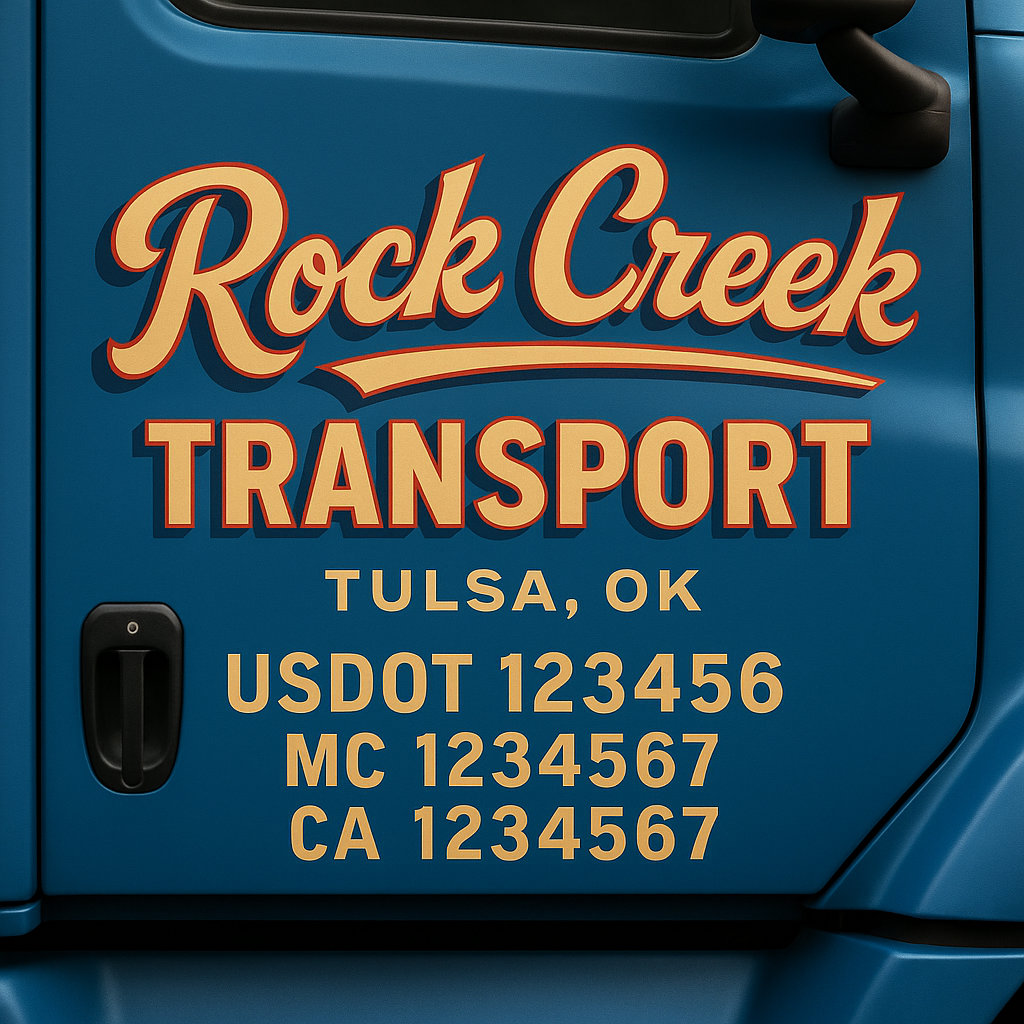 Truck Door Decal Lettering Sticker Signs | Add Your Info - Create Your Own Semi-Truck Door Signs