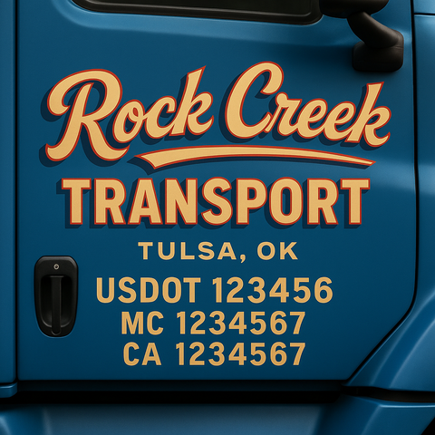 Truck Door Decal Lettering Sticker Signs | Add Your Info - Create Your Own Semi-Truck Door Signs
