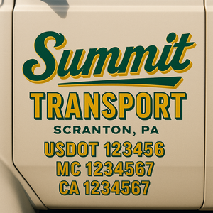 Truck Door Decal Lettering Sticker Signs | Add Your Info - Create Your Own Semi-Truck Door Signs