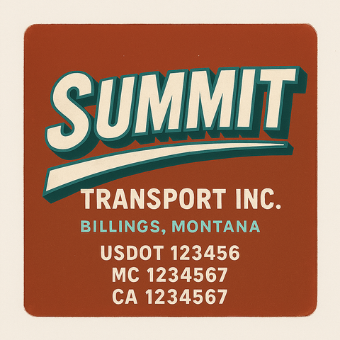 Truck Door Decal Lettering Sticker Signs | Add Your Info - Create Your Own Semi-Truck Door Signs