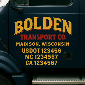Truck Door Decal Lettering Sticker Signs | Add Your Info - Create Your Own Semi-Truck Door Signs