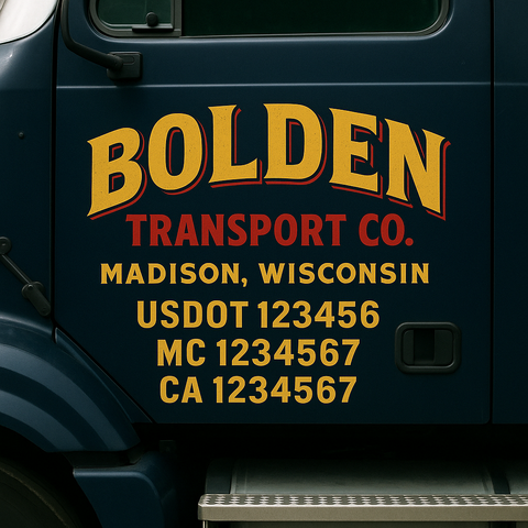 Truck Door Decal Lettering Sticker Signs | Add Your Info - Create Your Own Semi-Truck Door Signs