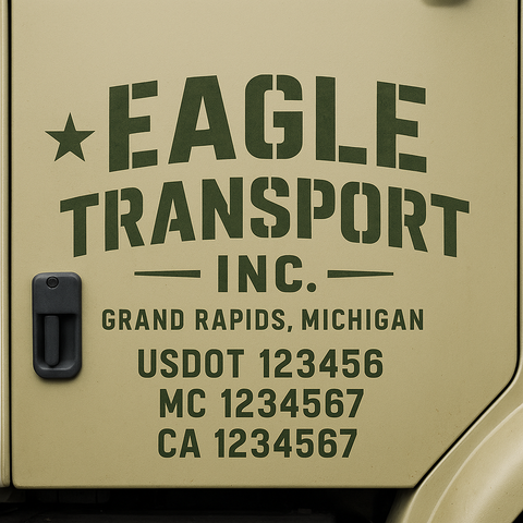 Truck Door Decal Lettering Sticker Signs | Add Your Info - Create Your Own Semi-Truck Door Signs