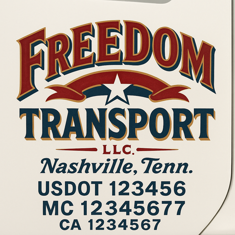 Truck Door Decal Lettering Sticker Signs | Add Your Info - Create Your Own Semi-Truck Door Signs