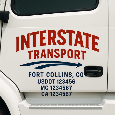 Truck Door Decal Lettering Sticker Signs | Add Your Info - Create Your Own Semi-Truck Door Signs