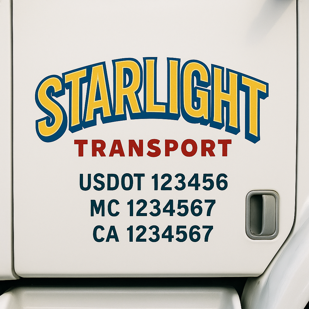 Truck Door Decal Lettering Sticker Signs | Add Your Info - Create Your Own Semi-Truck Door Signs
