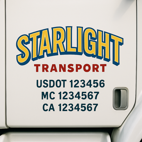 Truck Door Decal Lettering Sticker Signs | Add Your Info - Create Your Own Semi-Truck Door Signs