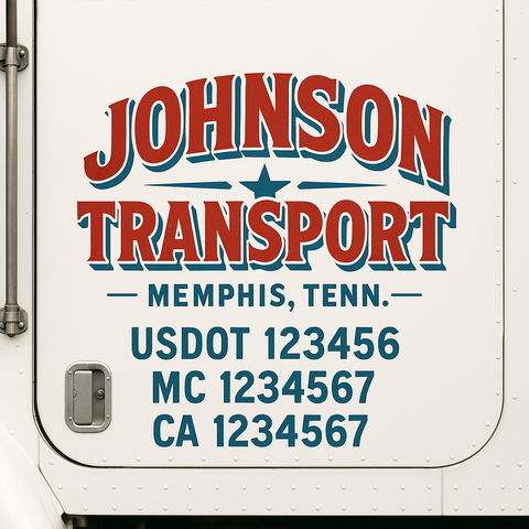 Truck Door Decal Lettering Sticker Signs | Add Your Info - Create Your Own Semi-Truck Door Signs