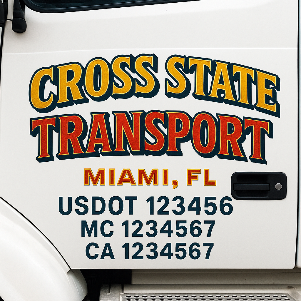 Truck Door Decal Lettering Sticker Signs | Add Your Info - Create Your Own Semi-Truck Door Signs