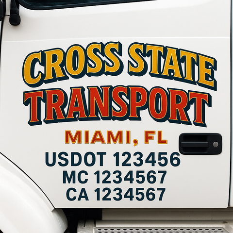 Truck Door Decal Lettering Sticker Signs | Add Your Info - Create Your Own Semi-Truck Door Signs