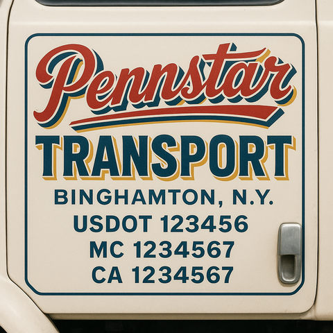 Truck Door Decal Lettering Sticker Signs | Add Your Info - Create Your Own Semi-Truck Door Signs