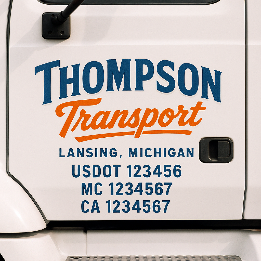 Truck Door Decal Lettering Sticker Signs | Add Your Info - Create Your Own Semi-Truck Door Signs