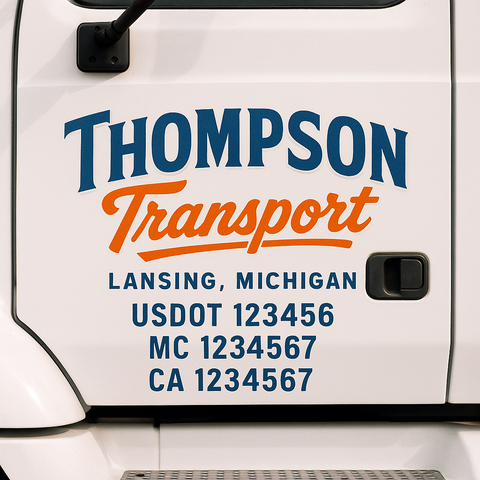 Truck Door Decal Lettering Sticker Signs | Add Your Info - Create Your Own Semi-Truck Door Signs