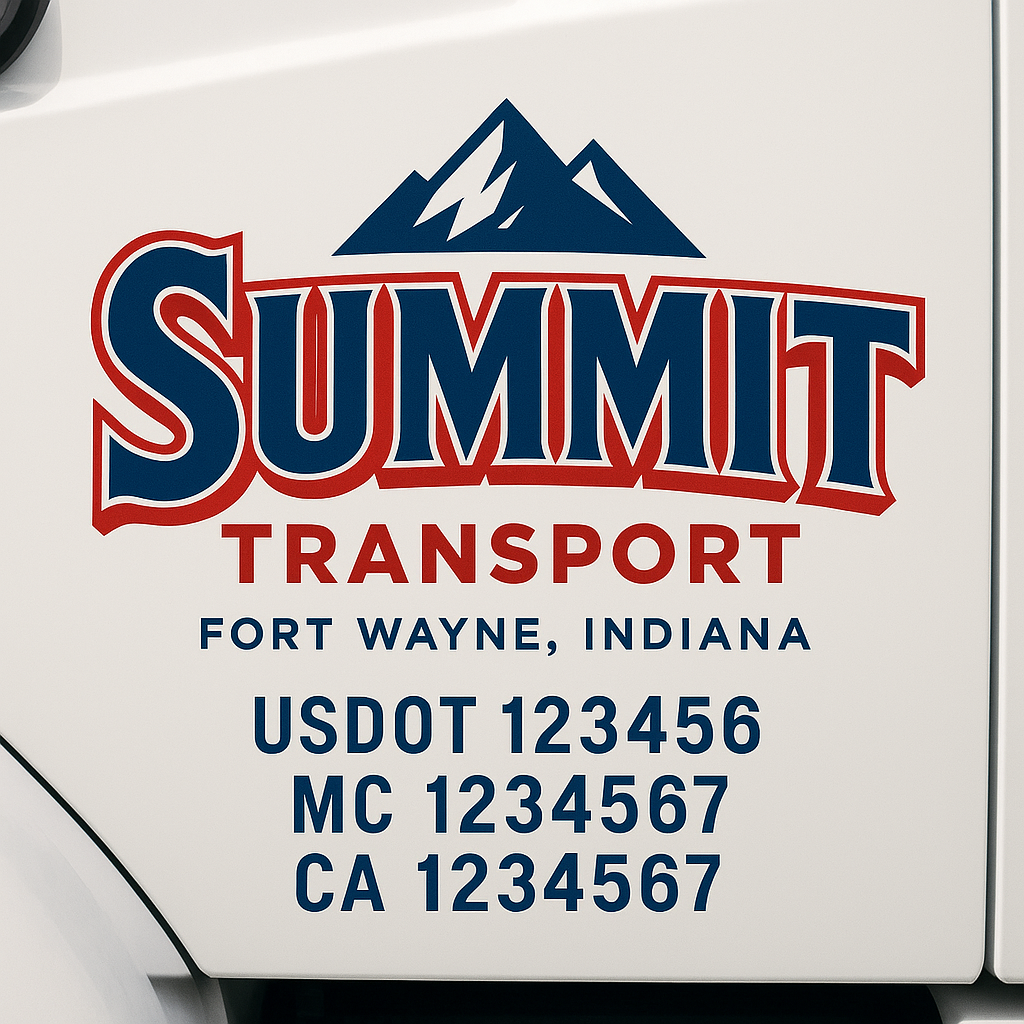 Truck Door Decal Lettering Sticker Signs | Add Your Info - Create Your Own Semi-Truck Door Signs