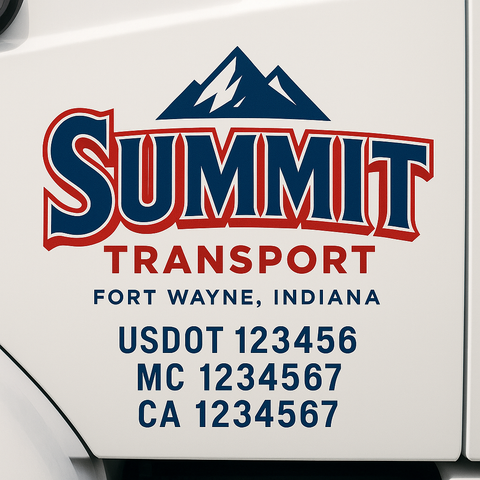 Truck Door Decal Lettering Sticker Signs | Add Your Info - Create Your Own Semi-Truck Door Signs