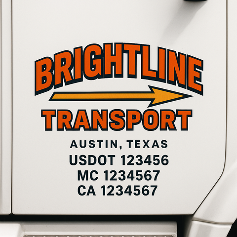 Truck Door Decal Lettering Sticker Signs | Add Your Info - Create Your Own Semi-Truck Door Signs