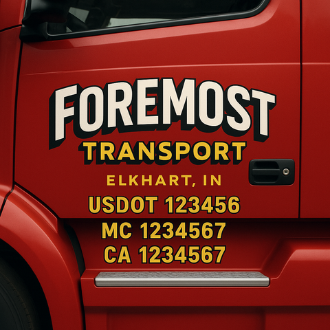 Truck Door Decal Lettering Sticker Signs | Add Your Info - Create Your Own Semi-Truck Door Signs