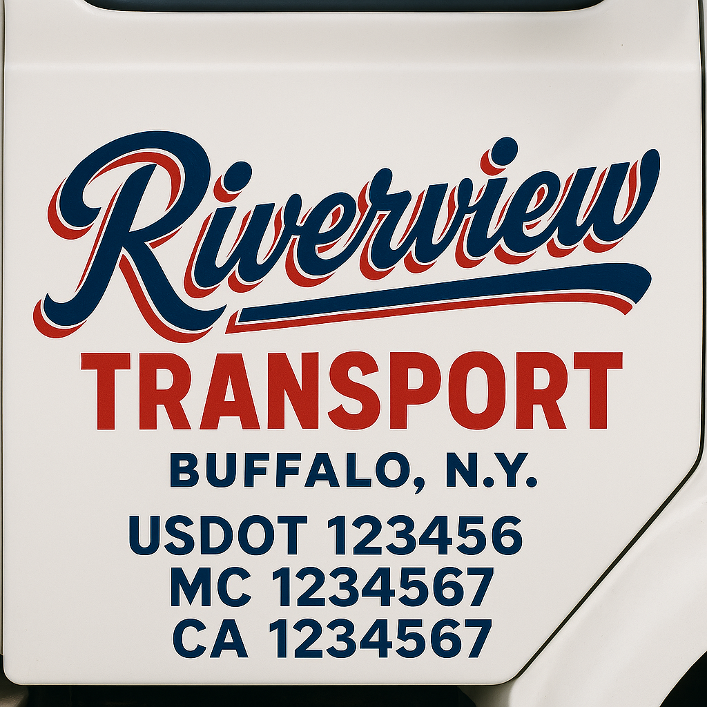Truck Door Decal Lettering Sticker Signs | Add Your Info - Create Your Own Semi-Truck Door Signs