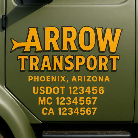 Truck Door Decal Lettering Sticker Signs | Add Your Info - Create Your Own Semi-Truck Door Signs