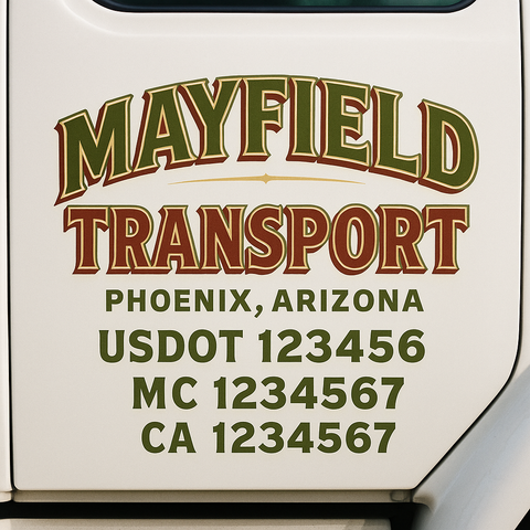 Truck Door Decal Lettering Sticker Signs | Add Your Info - Create Your Own Semi-Truck Door Signs