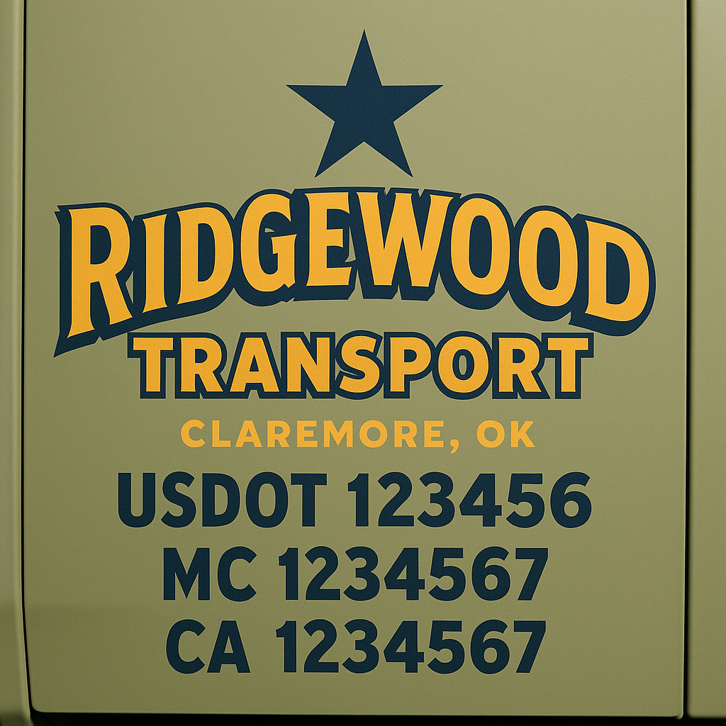 Truck Door Decal Lettering Sticker Signs | Add Your Info - Create Your Own Semi-Truck Door Signs