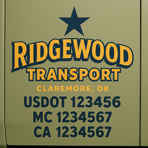 Truck Door Decal Lettering Sticker Signs | Add Your Info - Create Your Own Semi-Truck Door Signs