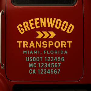 Truck Door Decal Lettering Sticker Signs | Add Your Info - Create Your Own Semi-Truck Door Signs