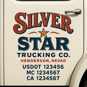 Truck Door Decal Lettering Sticker Signs | Add Your Info - Create Your Own Semi-Truck Door Signs