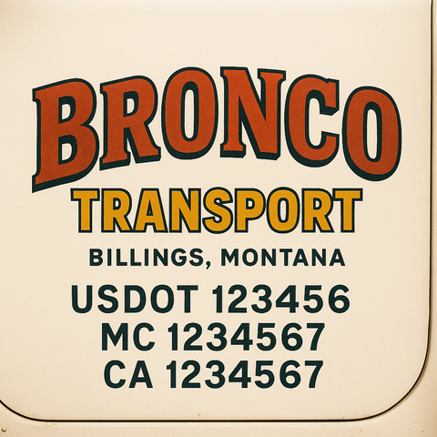 Truck Door Decal Lettering Sticker Signs | Add Your Info - Create Your Own Semi-Truck Door Signs