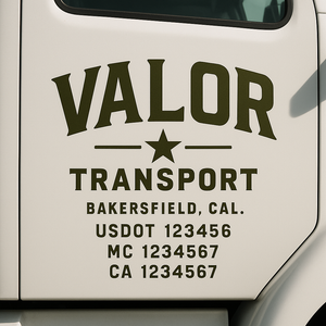 Truck Door Decal Lettering Sticker Signs | Add Your Info - Create Your Own Semi-Truck Door Signs