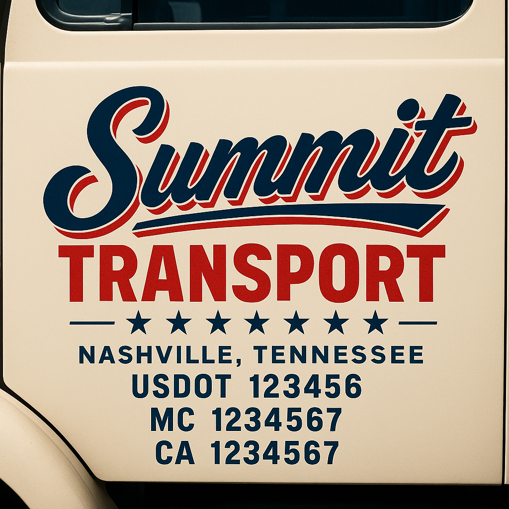 Truck Door Decal Lettering Sticker Signs | Add Your Info - Create Your Own Semi-Truck Door Signs