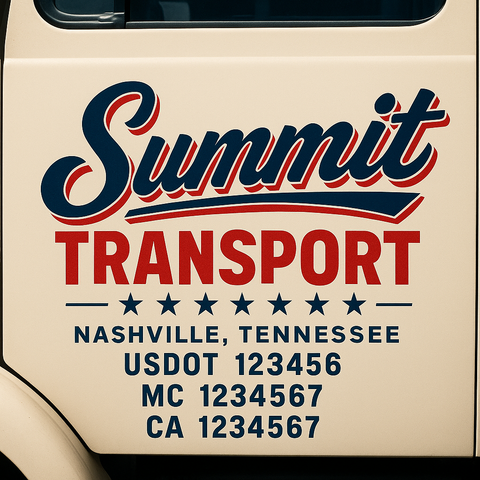 Truck Door Decal Lettering Sticker Signs | Add Your Info - Create Your Own Semi-Truck Door Signs