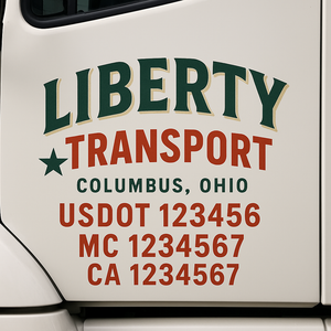 Truck Door Decal Lettering Sticker Signs | Add Your Info - Create Your Own Semi-Truck Door Signs