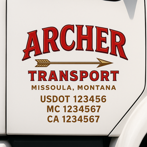 Truck Door Decal Lettering Sticker Signs | Add Your Info - Create Your Own Semi-Truck Door Signs