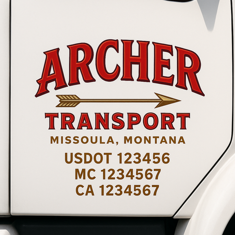 Truck Door Decal Lettering Sticker Signs | Add Your Info - Create Your Own Semi-Truck Door Signs