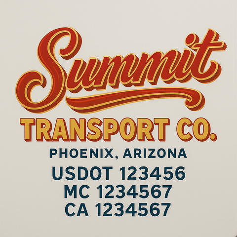 Truck Door Decal Lettering Sticker Signs | Add Your Info - Create Your Own Semi-Truck Door Signs