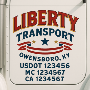 Truck Door Decal Lettering Sticker Signs | Add Your Info - Create Your Own Semi-Truck Door Signs