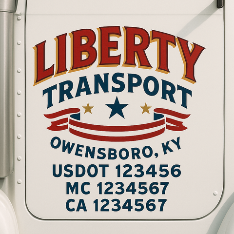 Truck Door Decal Lettering Sticker Signs | Add Your Info - Create Your Own Semi-Truck Door Signs
