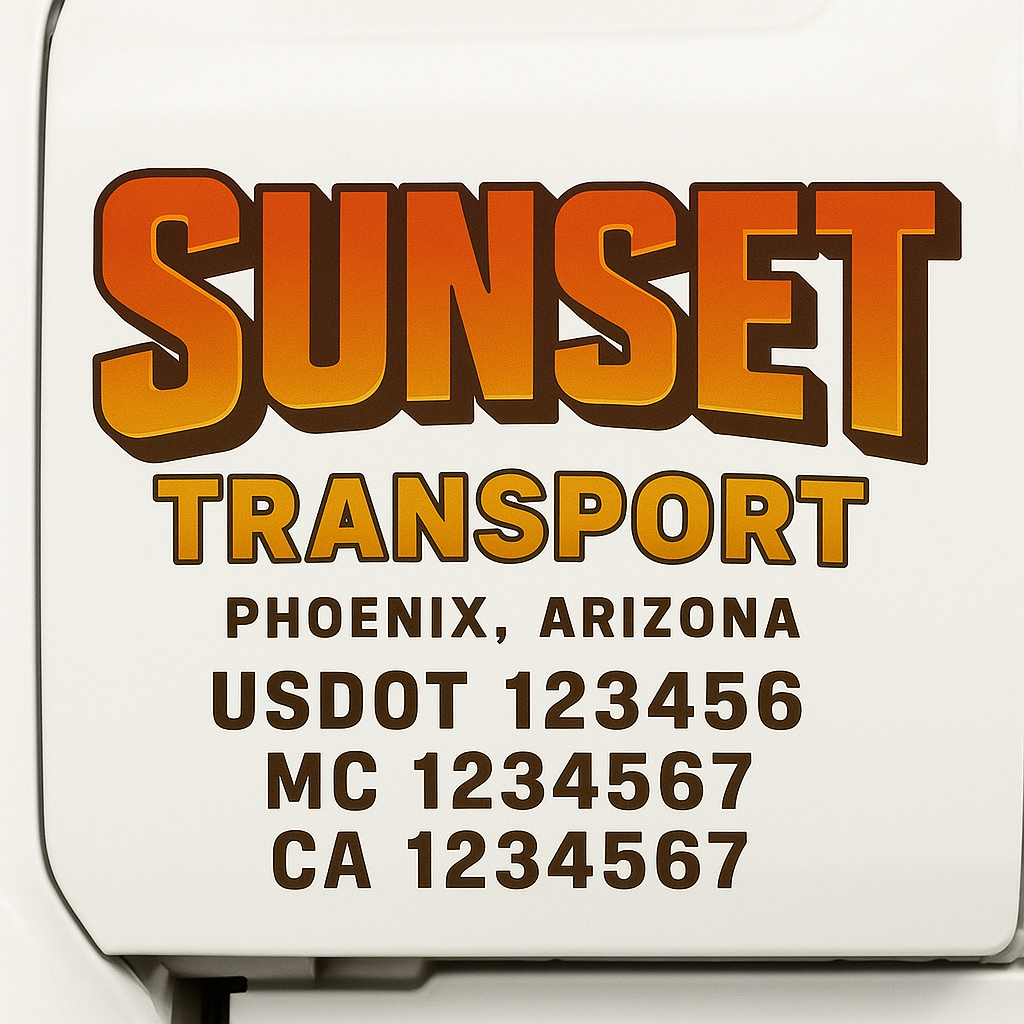 Truck Door Decal Lettering Sticker Signs | Add Your Info - Create Your Own Semi-Truck Door Signs