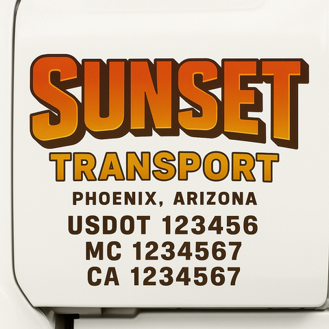 Truck Door Decal Lettering Sticker Signs | Add Your Info - Create Your Own Semi-Truck Door Signs