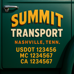 Truck Door Decal Lettering Sticker Signs | Add Your Info - Create Your Own Semi-Truck Door Signs