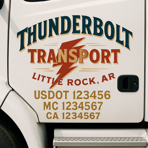 Truck Door Decal Lettering Sticker Signs | Add Your Info - Create Your Own Semi-Truck Door Signs