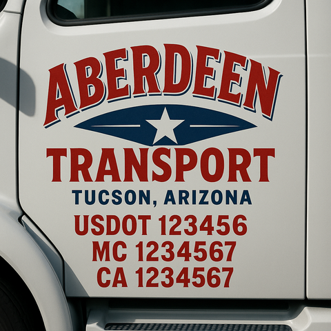 Truck Door Decal Lettering Sticker Signs | Add Your Info - Create Your Own Semi-Truck Door Signs