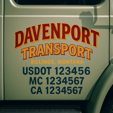 Truck Door Decal Lettering Sticker Signs | Add Your Info - Create Your Own Semi-Truck Door Signs