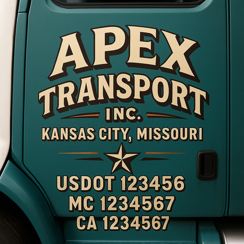 Truck Door Decal Lettering Sticker Signs | Add Your Info - Create Your Own Semi-Truck Door Signs