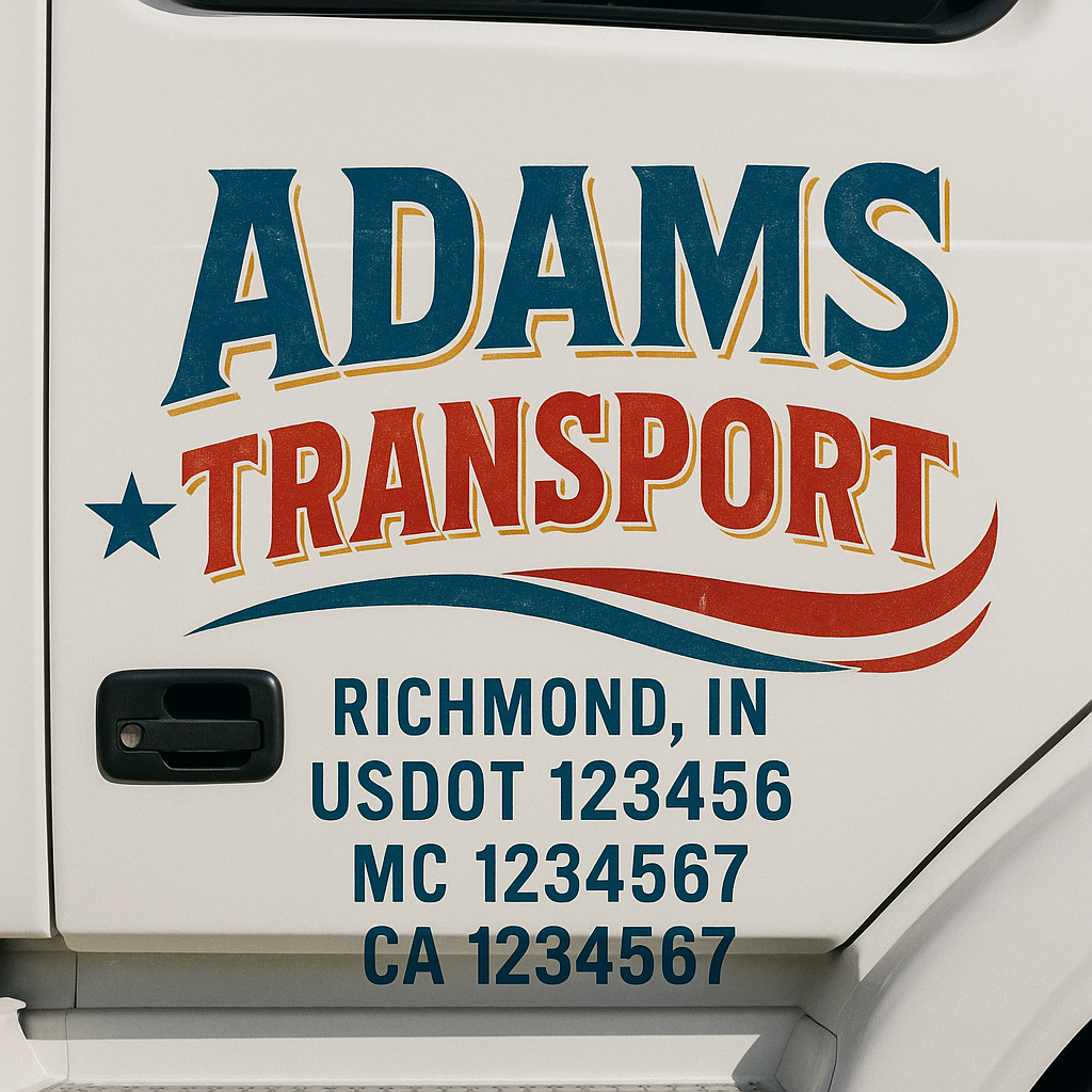 Truck Door Decal Lettering Sticker Signs | Add Your Info - Create Your Own Semi-Truck Door Signs