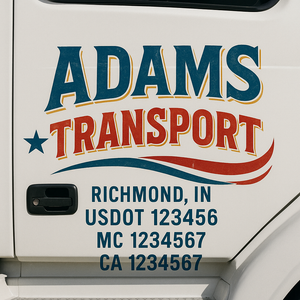 Truck Door Decal Lettering Sticker Signs | Add Your Info - Create Your Own Semi-Truck Door Signs