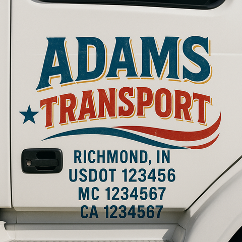 Truck Door Decal Lettering Sticker Signs | Add Your Info - Create Your Own Semi-Truck Door Signs