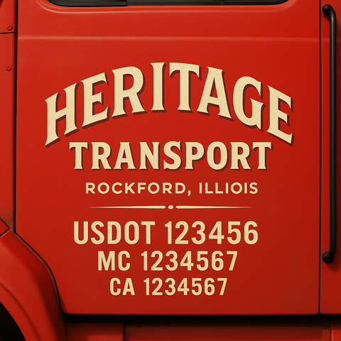 Truck Door Decal Lettering Sticker Signs | Add Your Info - Create Your Own Semi-Truck Door Signs