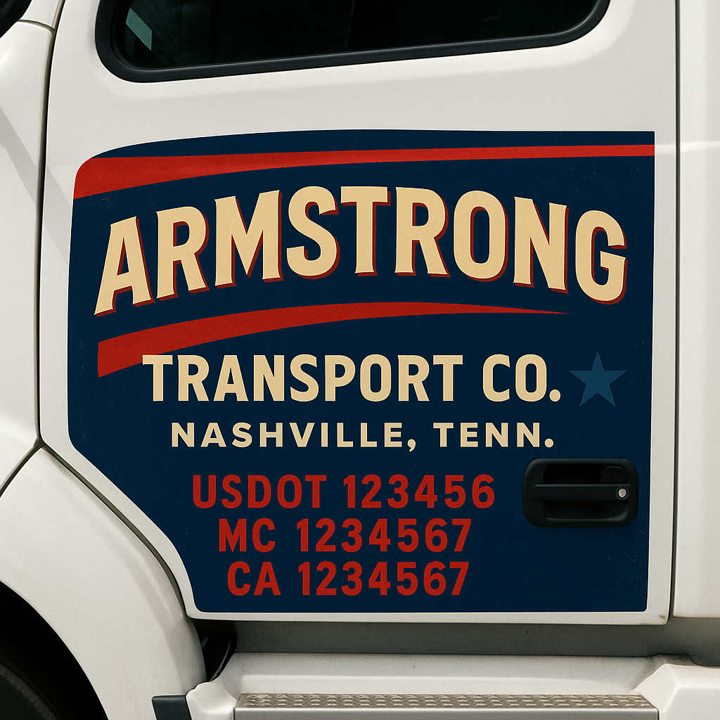 Truck Door Decal Lettering Sticker Signs | Add Your Info - Create Your Own Semi-Truck Door Signs